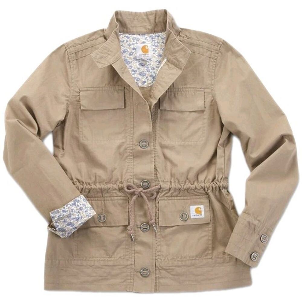 Vintage Y2K Carhartt Voyager WJ025 Womens Utility‎ Gorpcore Khaki Jacket MD